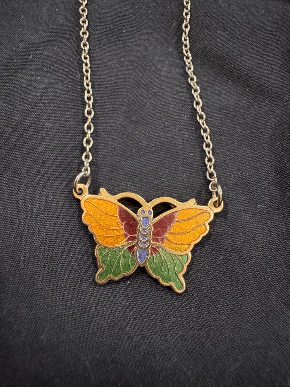 Vintage Petite Butterfly Necklace~ Small 1980's pendant~ Gift for the Butterfly